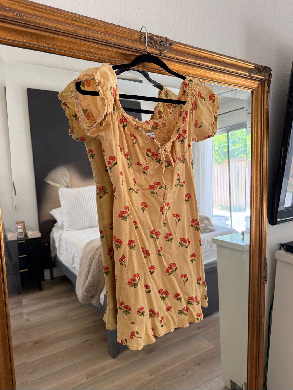 Urban Outfitters Yellow Floral Smocked Blouse
